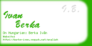 ivan berka business card